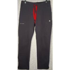 Figs women’s grey scrub pants drawstring elastic waist pockets size Small
